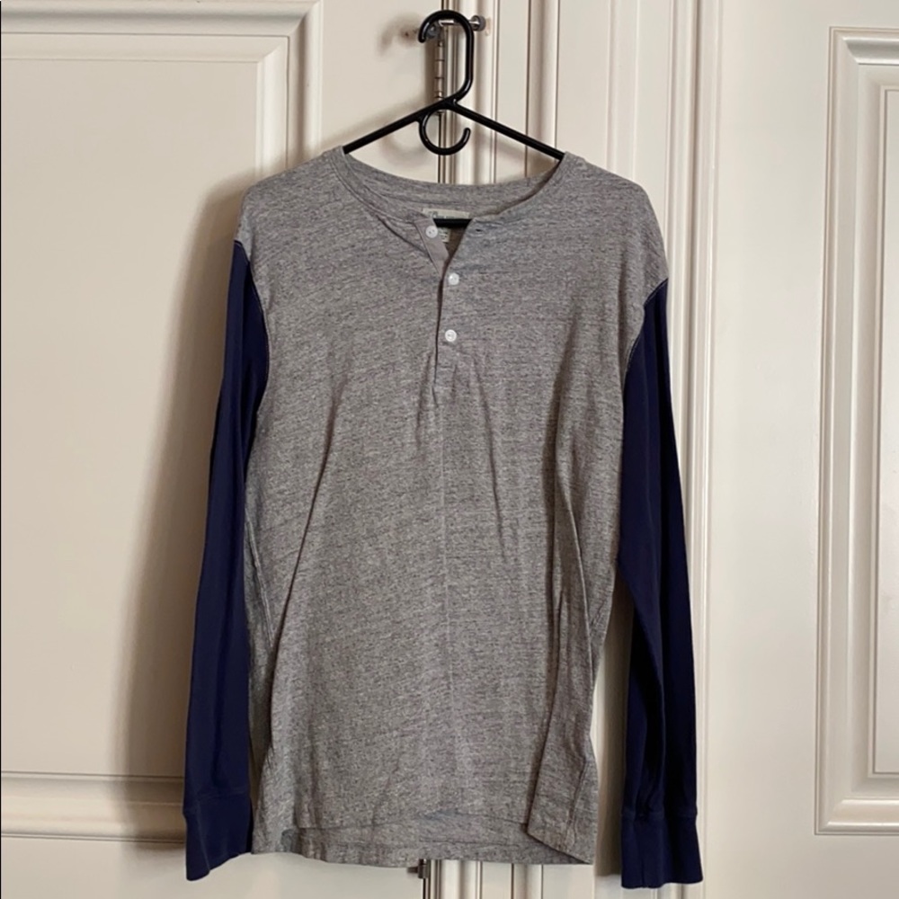 J. Crew navy and gray baseball t shirt